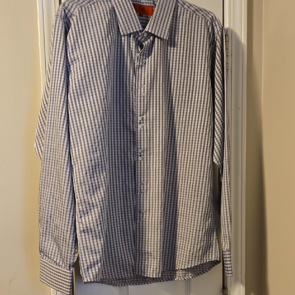 Purple and Gray Casual Button Down Shirt